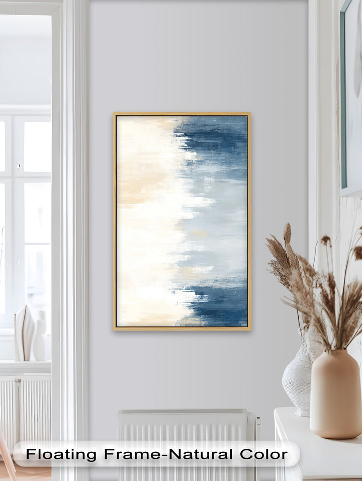 Coastal Drift – Ruhiges Blau und Sand Abstraktes Ölgemälde