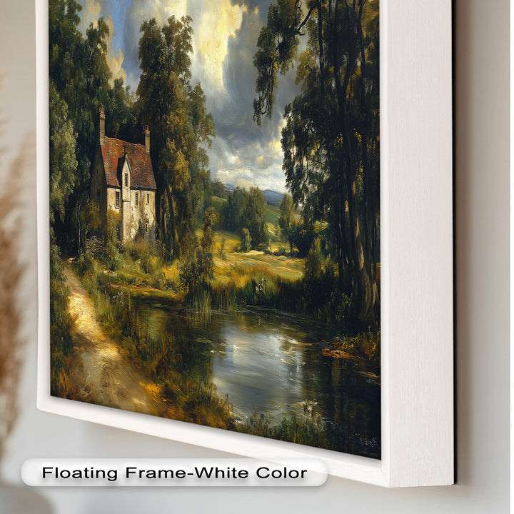 Rustic English Cottage – Charming Countryside Oil Painting