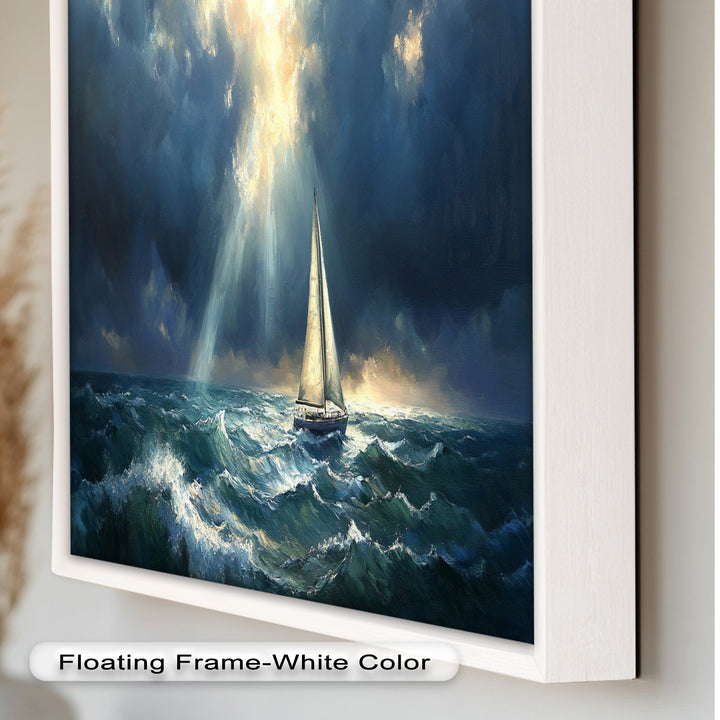 Stormy Horizon – Boat Oil Painting