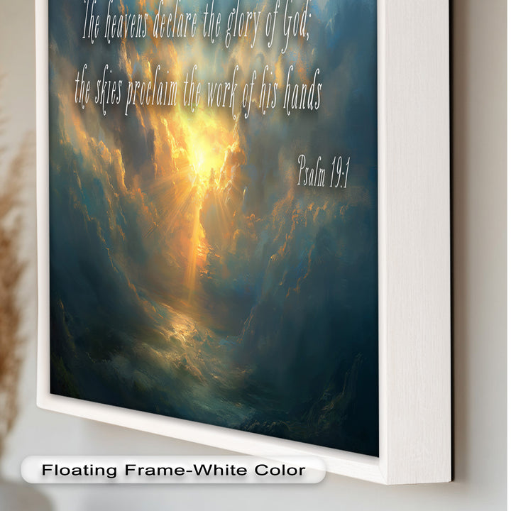 Psalm 19:1 – The Heavens Declare Bible Verse Oil Painting