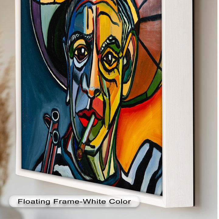 Rebel's Gaze – Bold Cubist Portrait Picasso Oil Painting
