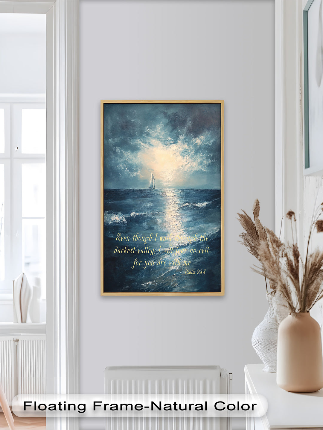 Guiding Light – Psalm 23:4 Inspirational Ocean Painting
