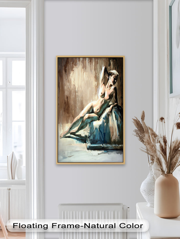 Echoes of Light – Modern Reclining Nude Oil Painting
