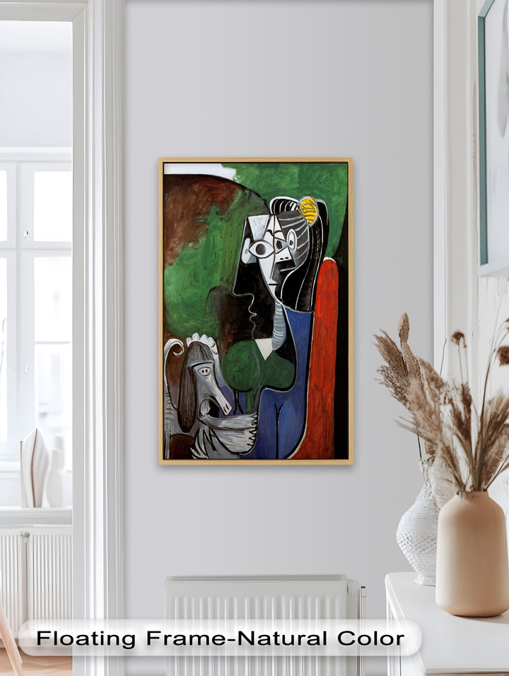Lady with Poodle – Surreal Cubist Portrait Picasso Oil Painting