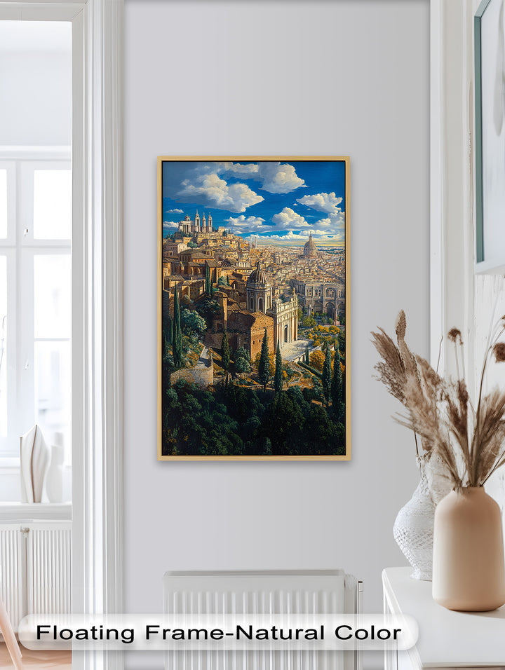 Sunlit Heights of Rome – Classical Cityscape Renaissance Oil Painting