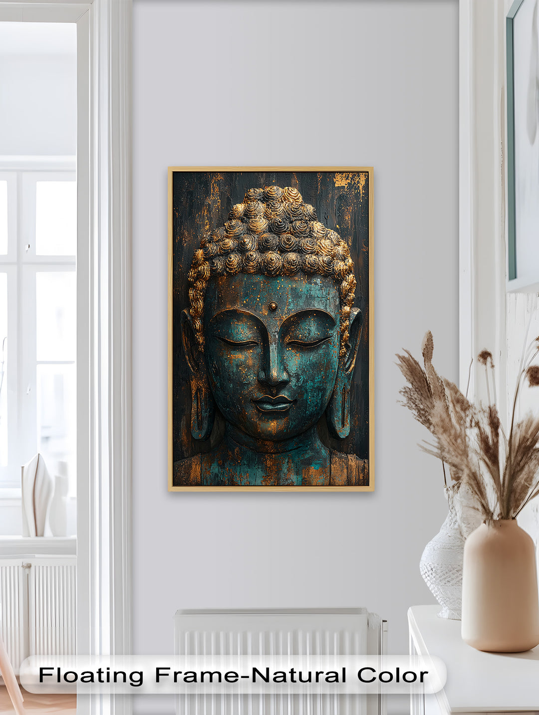 Buddha Portrait Wall Art – Religious Oil Painting