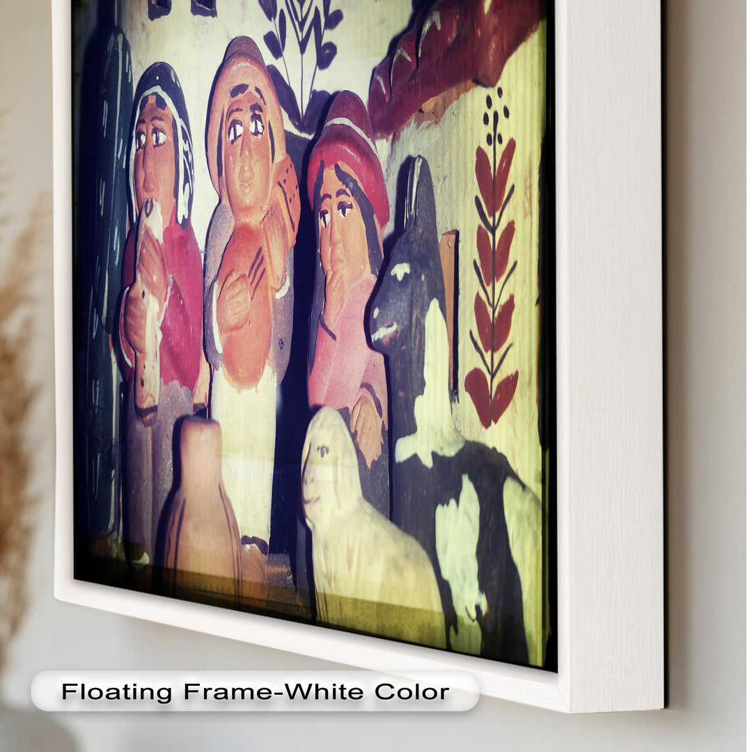 Village Harmony – Folk Clay Figures with Rustic Charm Oil Painting