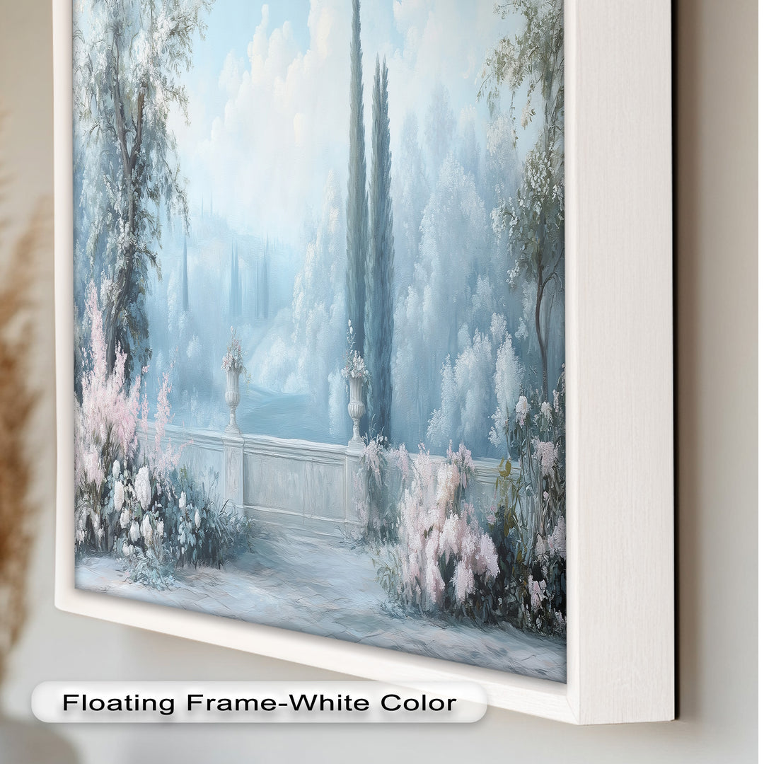 Serene Garden Terrace – Landscape Oil Painting