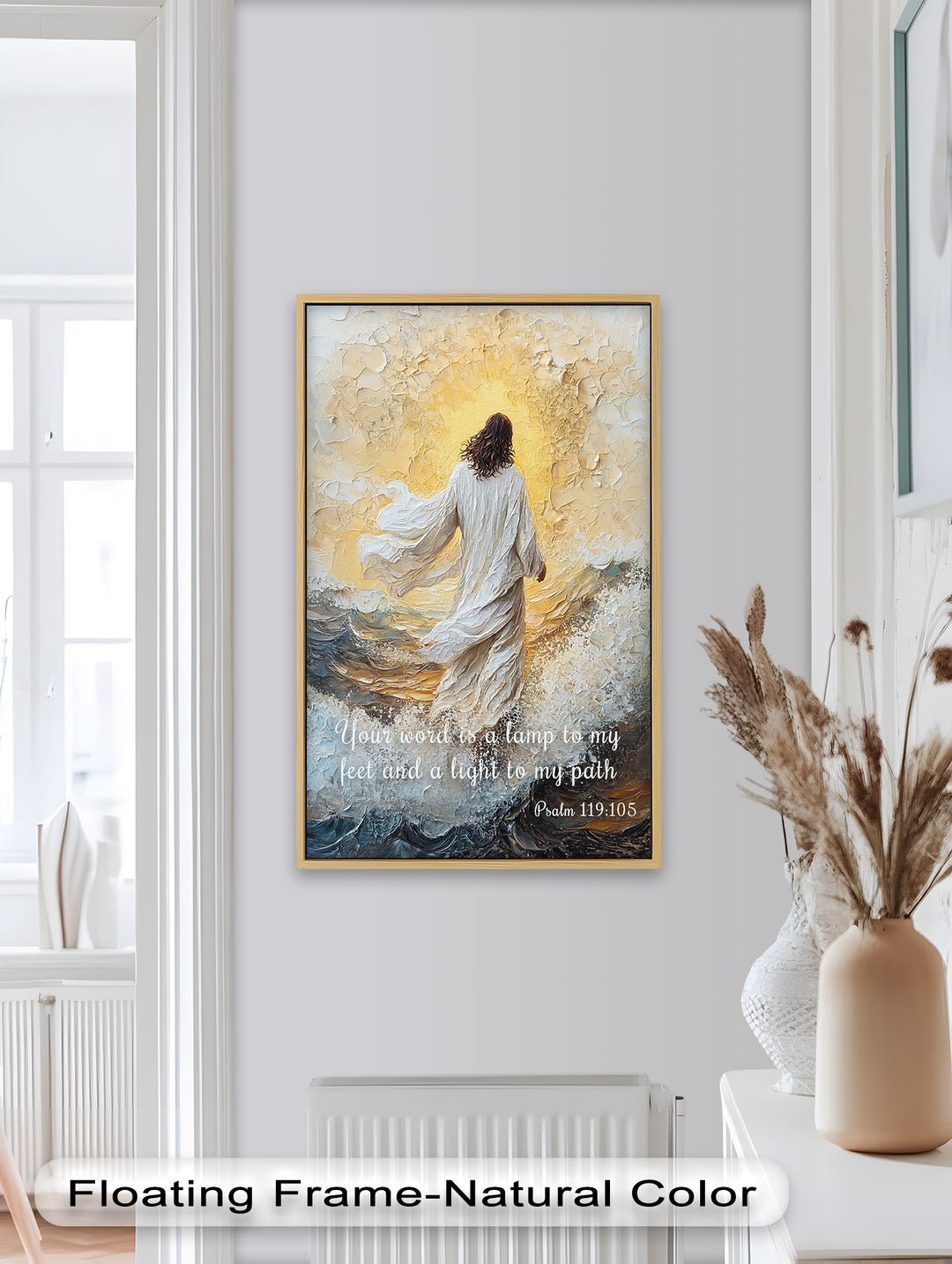 Psalm 119:105 – Your Word is a Lamp Bible Verse Oil Painting