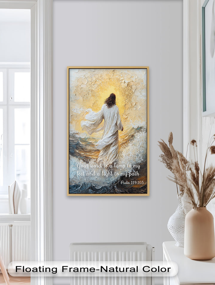 Psalm 119:105 – Your Word is a Lamp Bible Verse Oil Painting