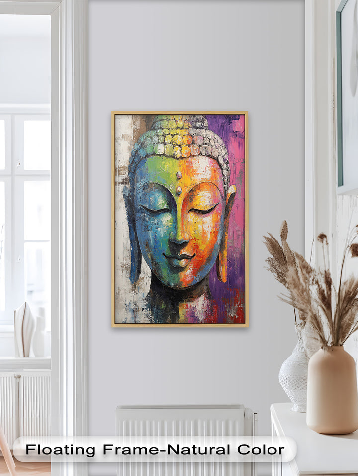 Colorful Buddha Wall Art – Religious Oil Painting