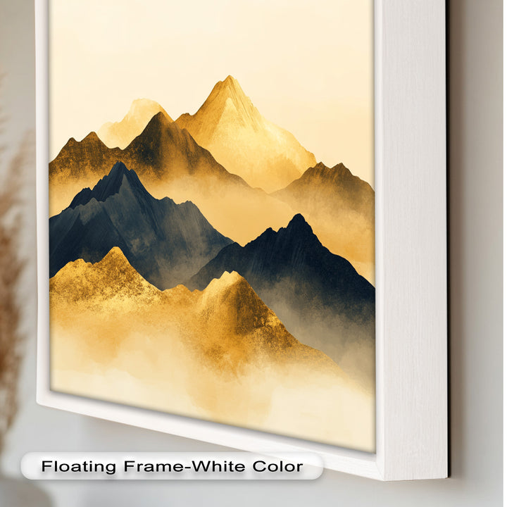 Gold &amp; Black Mountains – Modernes Ölgemälde