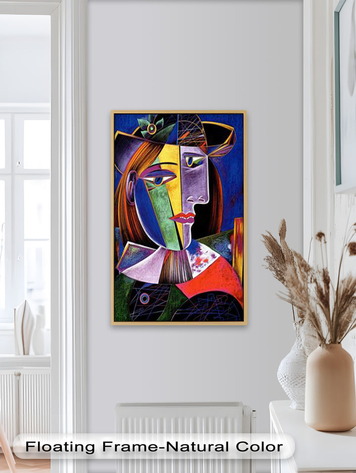 Vibrant Woman with a Flower Hat – Picasso Oil Painting