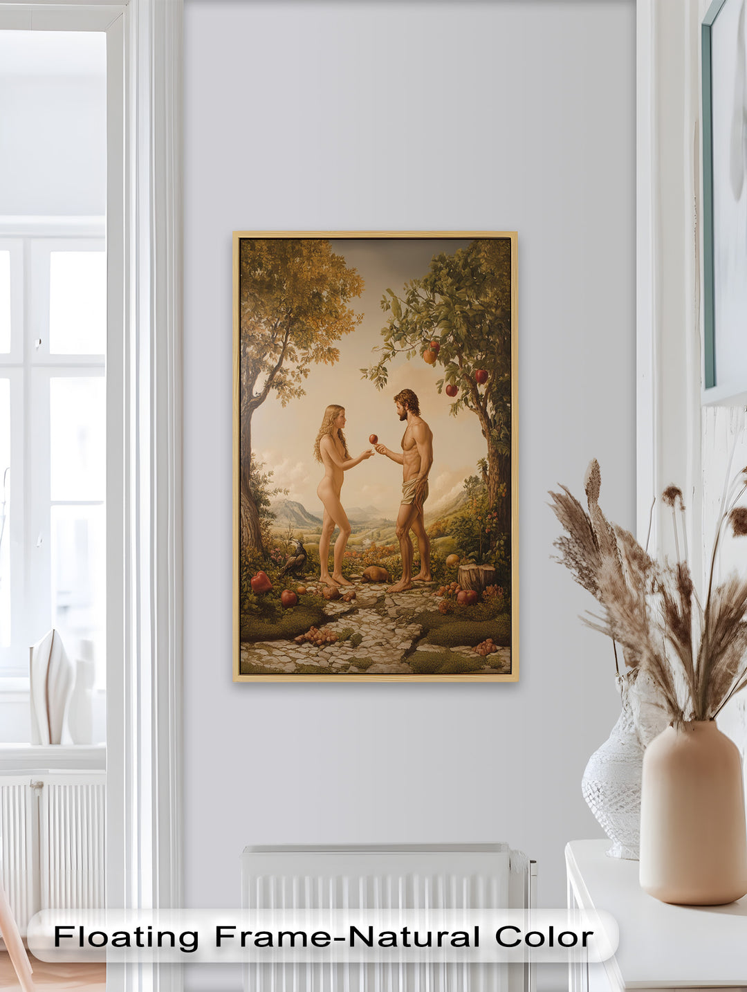 The First Temptation – Adam and Eve in Eden Renaissance Oil Painting