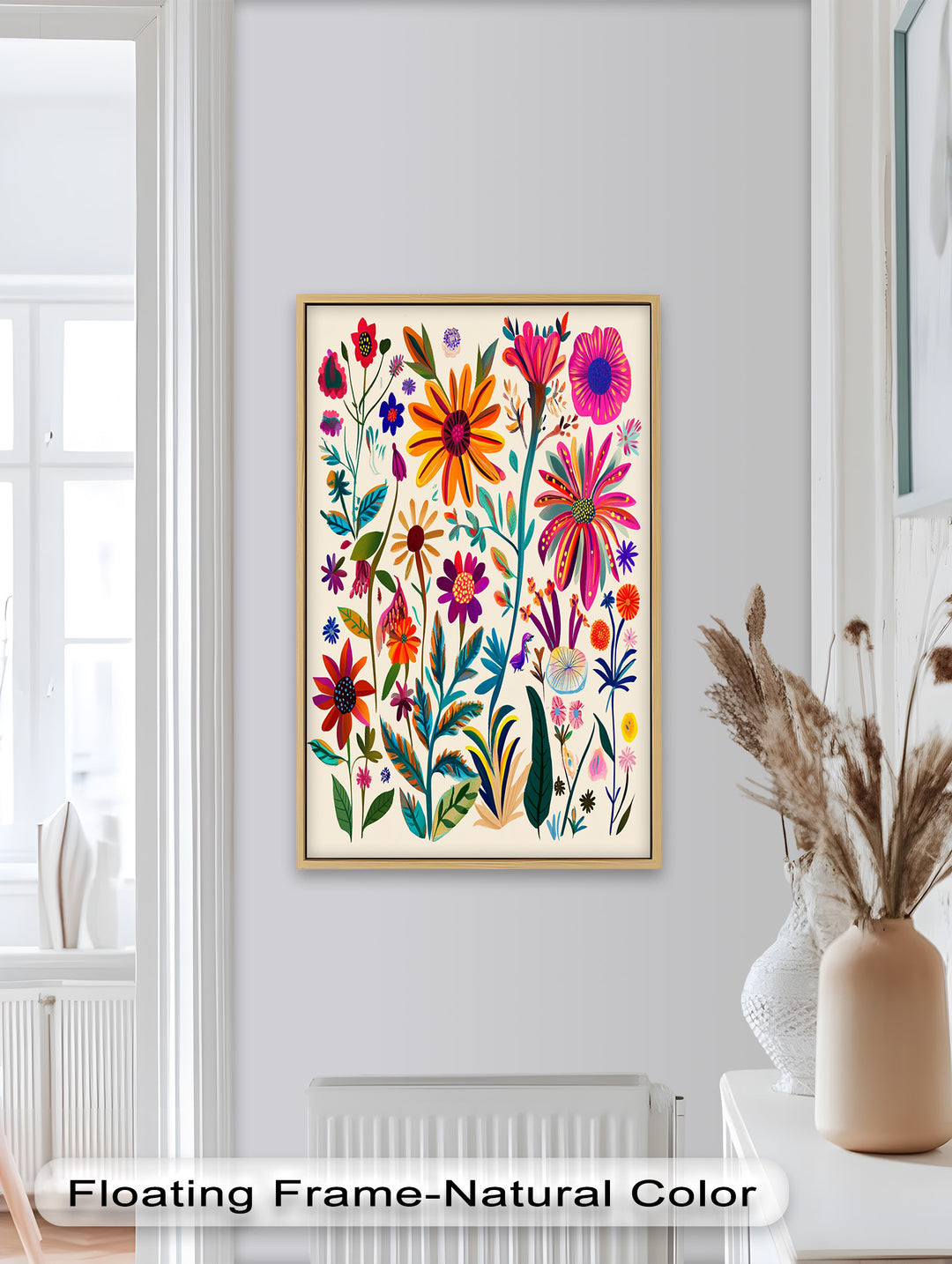 Wild Bloom Symphony – Vibrant Botanical Oil Painting