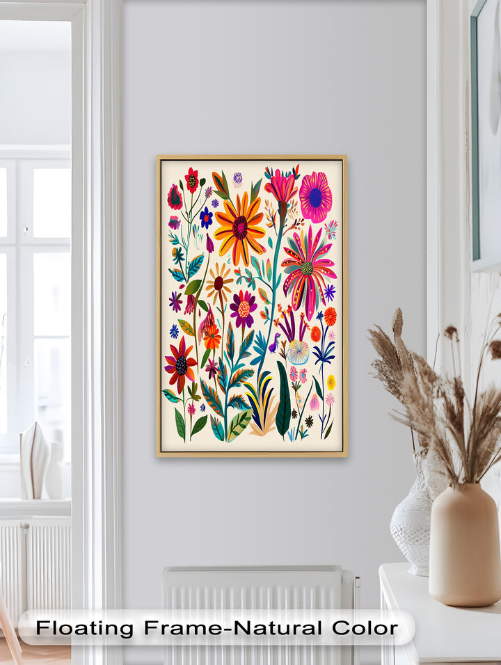 Wild Bloom Symphony – Vibrant Botanical Oil Painting