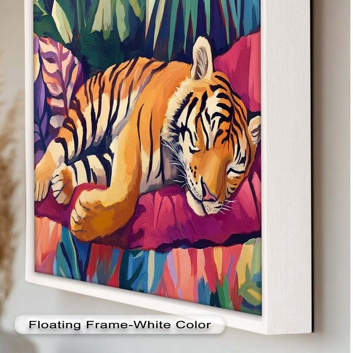 Resting Tiger Oil Painting – Fauvist Jungle Art