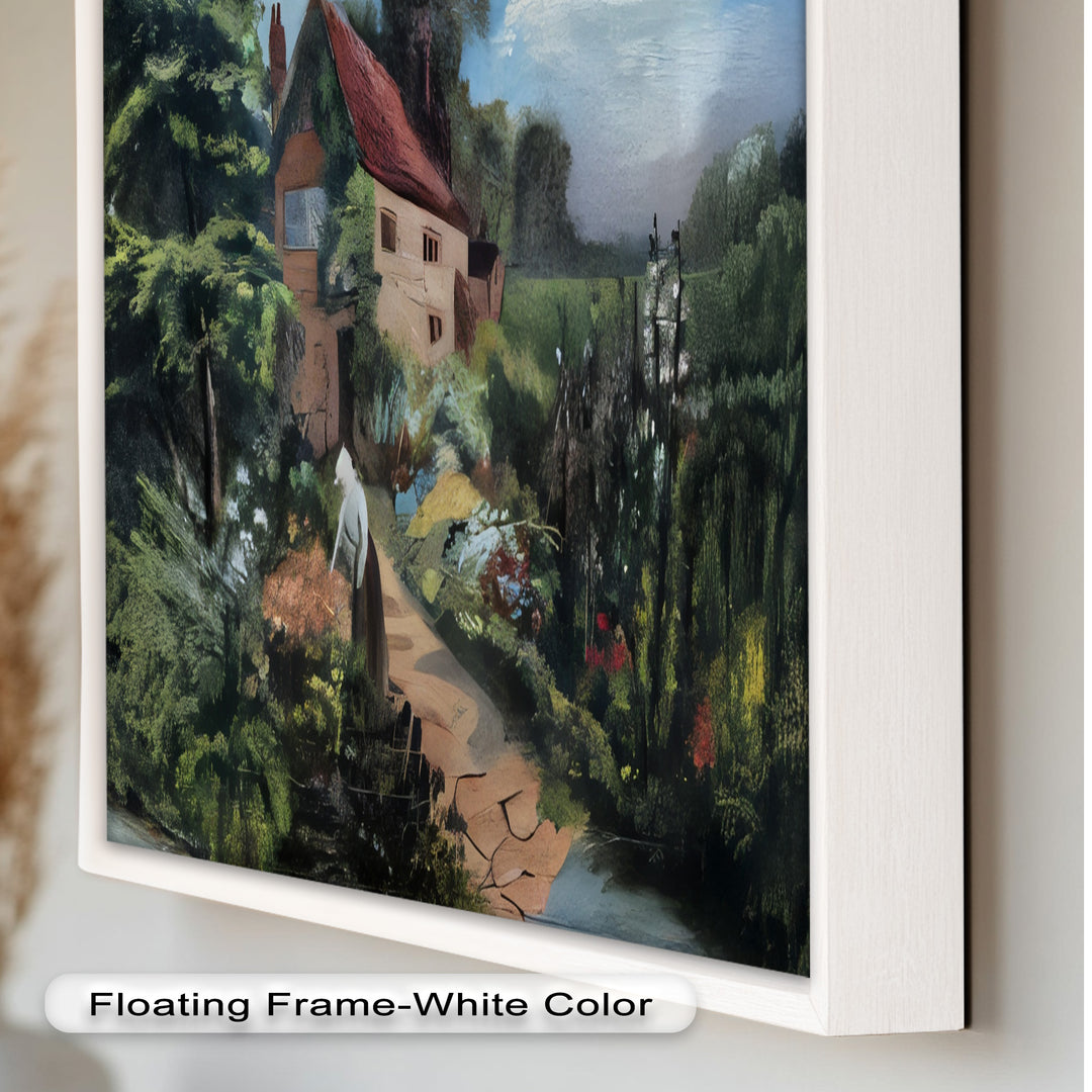 Cottage Gartenweg – Vintage Ölgemälde