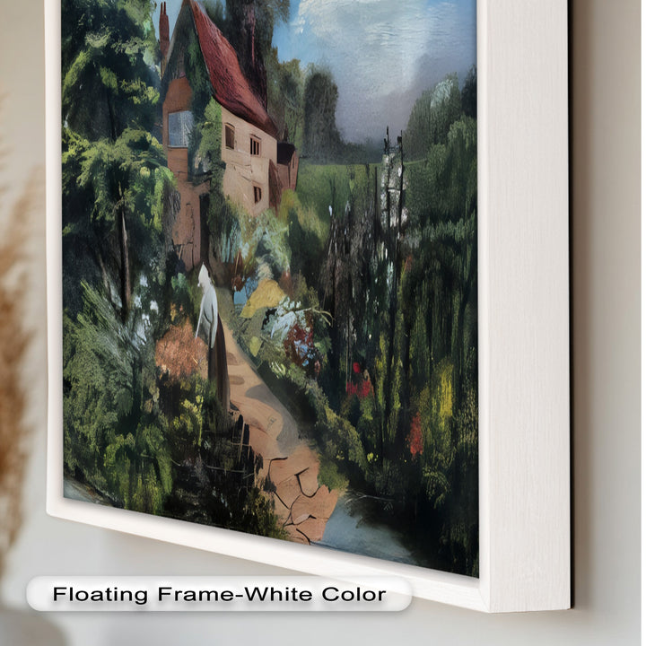 Cottage Gartenweg – Vintage Ölgemälde