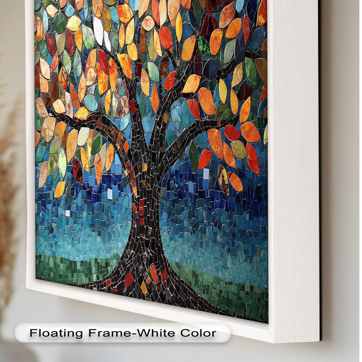 Mosaikbaum-Strahlung – Buntglas-Ölgemälde