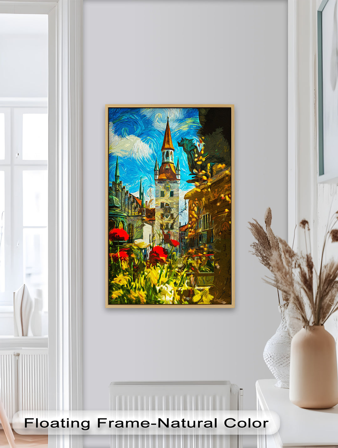 Sunlit Cathedral Square – Vibrant European Cityscape Picasso Oil Painting