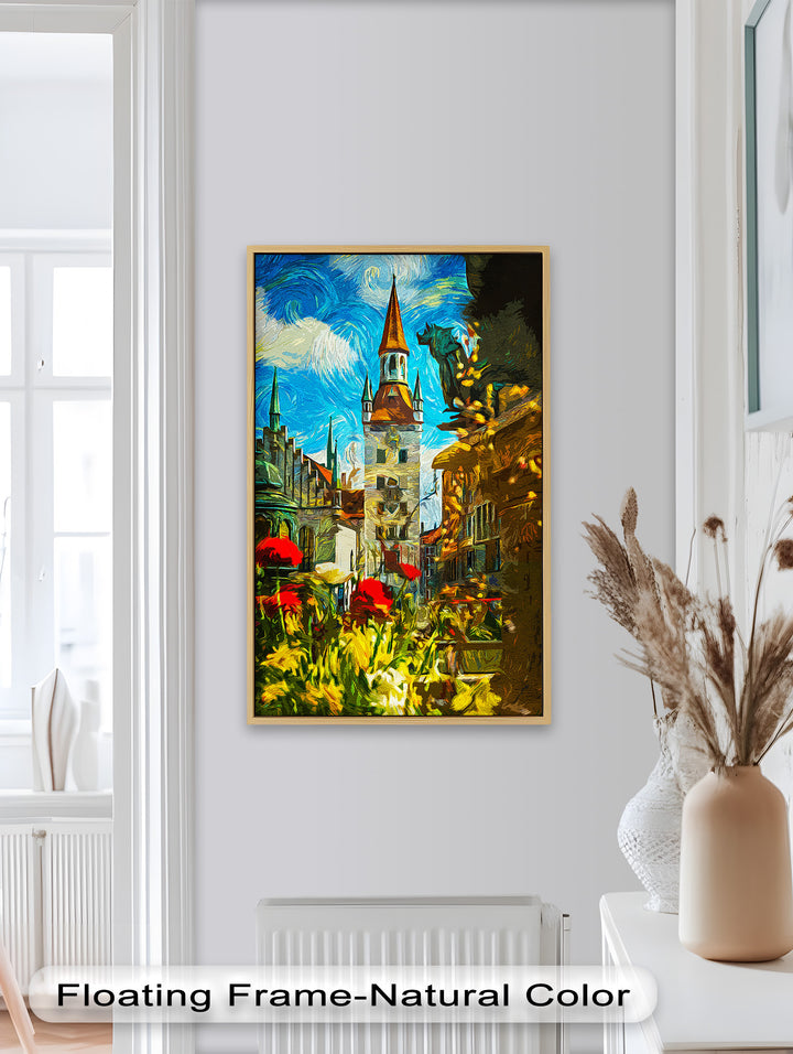 Sunlit Cathedral Square – Vibrant European Cityscape Picasso Oil Painting