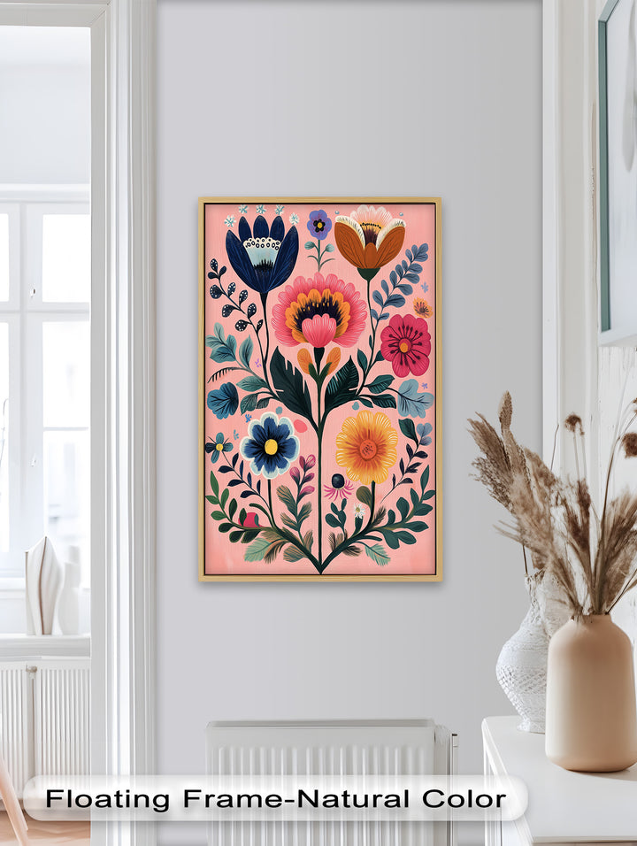 Blossom Carnival – Whimsical Boho Flower Oil Painting