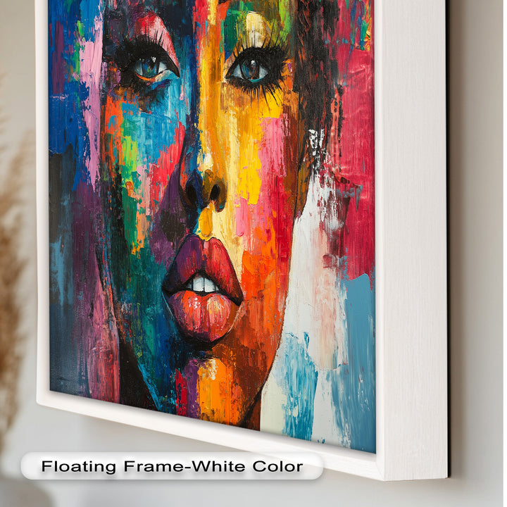 Color Reign – Vibrant Female Portrait Abstract Oil Painting