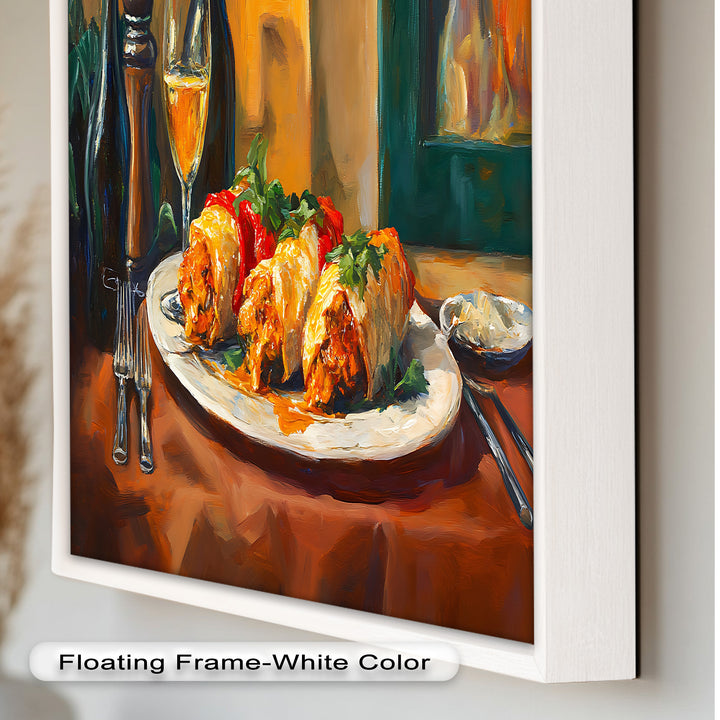 Gefüllte Paprika und Wein – Gourmet-Essszene Food Painting
