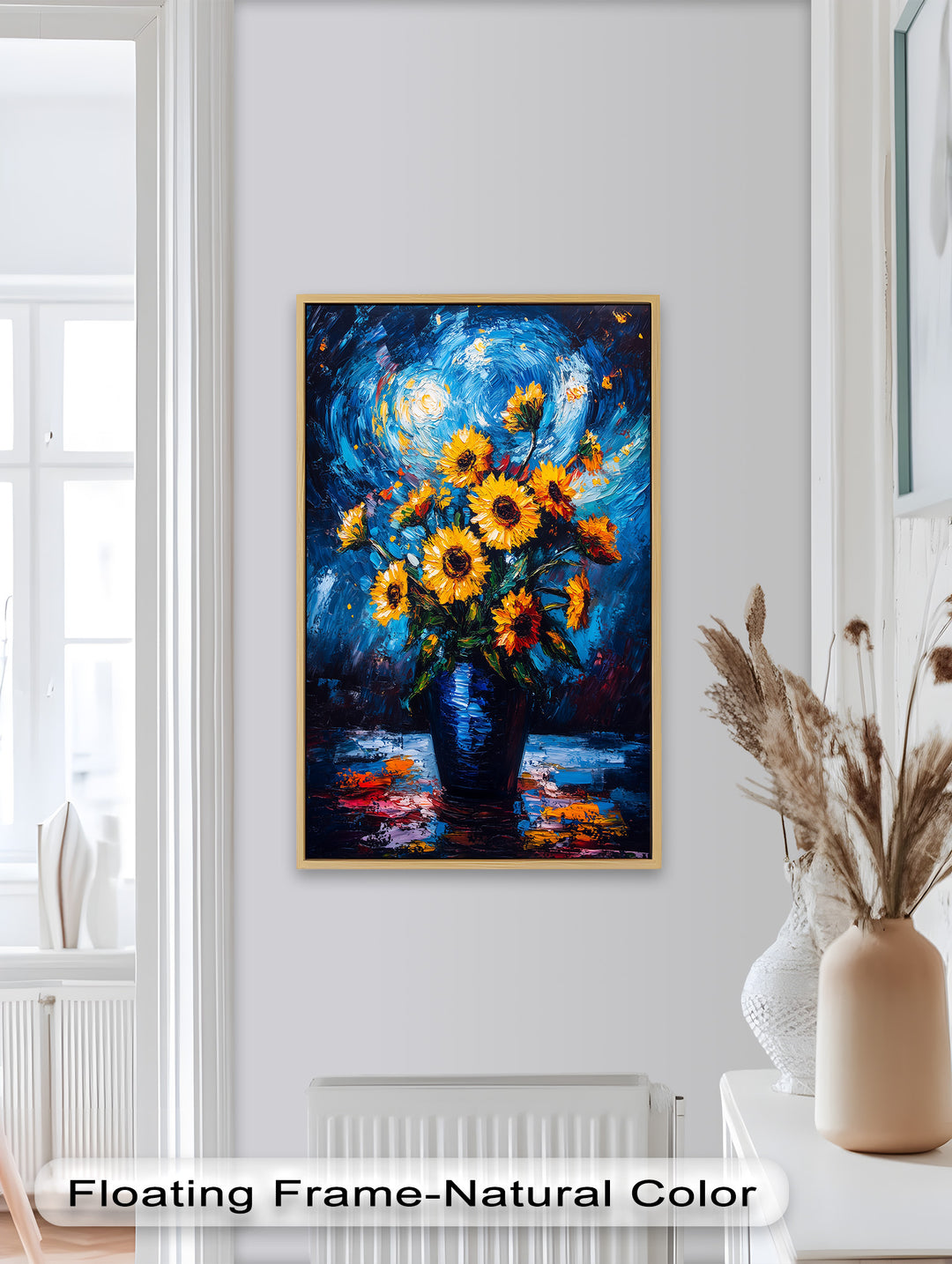 Sternennacht Sonnenblumen – Expressionismus Ölgemälde