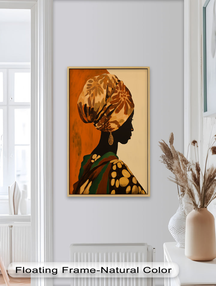 Afrikanische Frauenporträtkunst – Gerahmtes Ölgemälde
