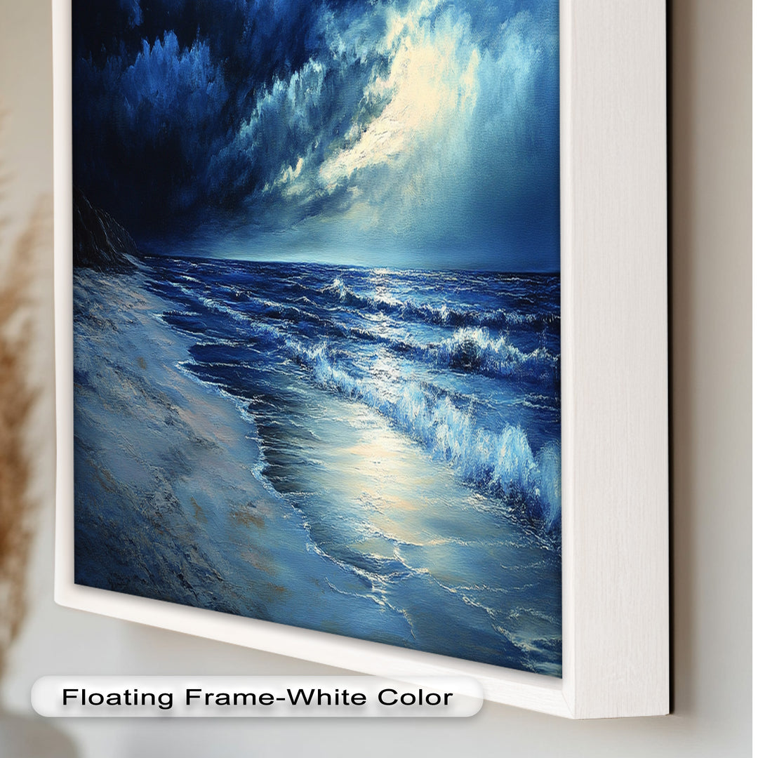 Ocean Wall Art - Stormy Night Seascape Oil Painting