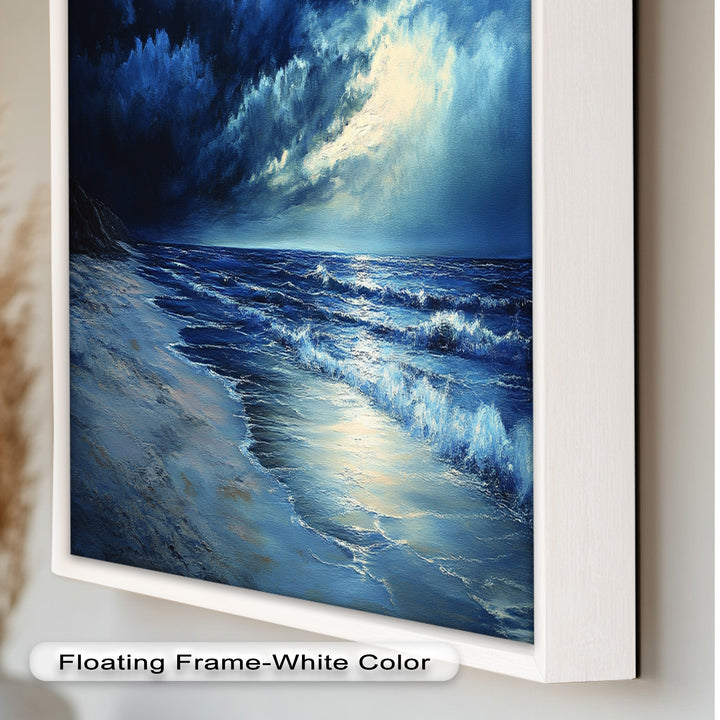 Ocean Wall Art - Stormy Night Seascape Oil Painting