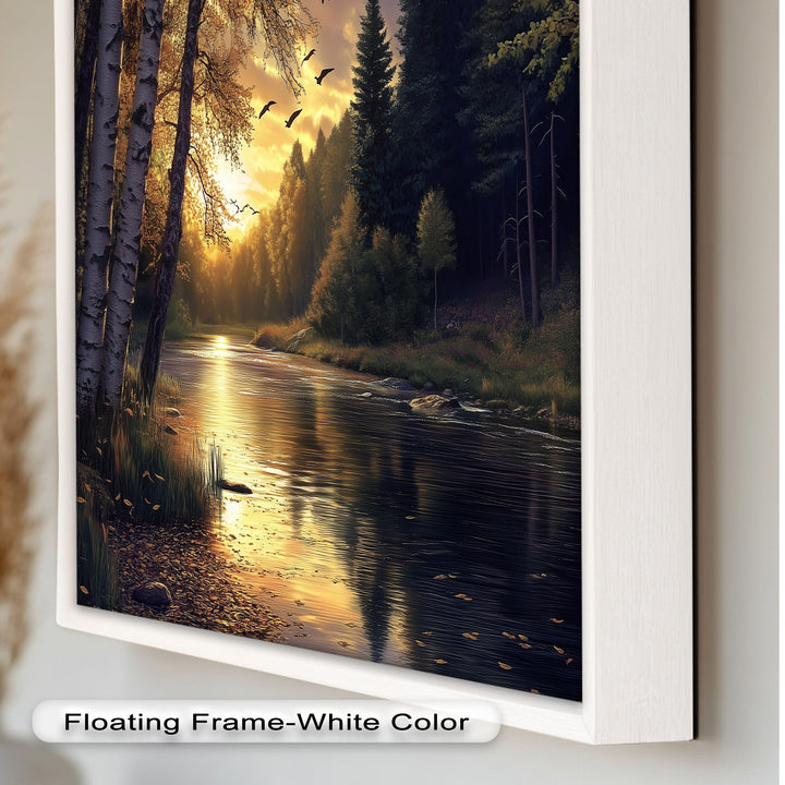 Sonnenuntergang Fluss Wandkunst - Landschaft Ölgemälde