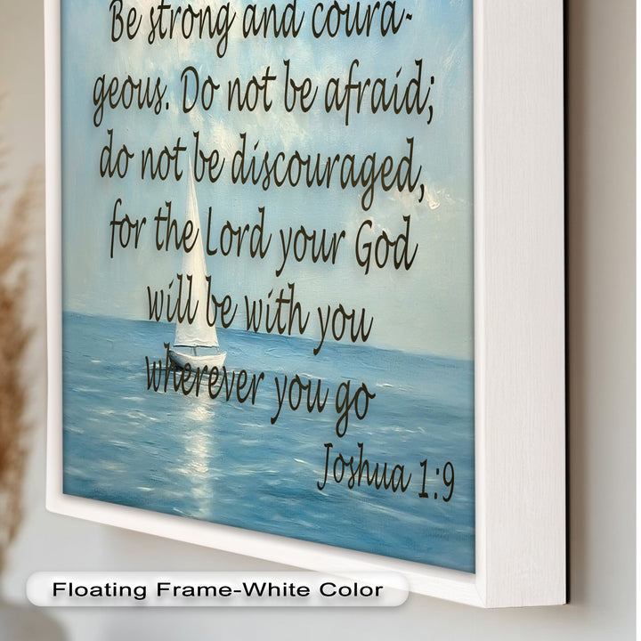 Joshua 1:9 – Courage and Strength Bible Verse Oil Painting