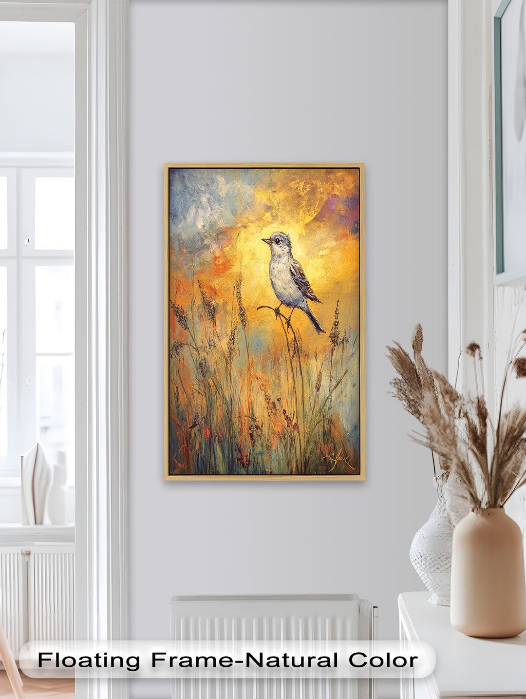 Twilight Songbird – Expressive Bird Oil Painting