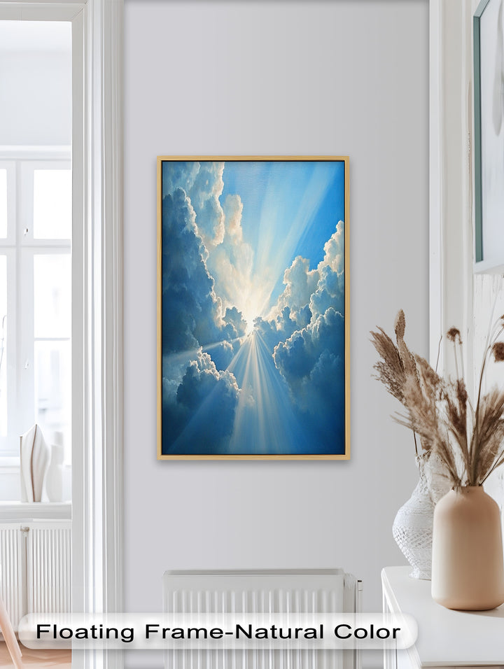 Himmelsglanz – Göttliches Licht durch die Wolken Ölgemälde
