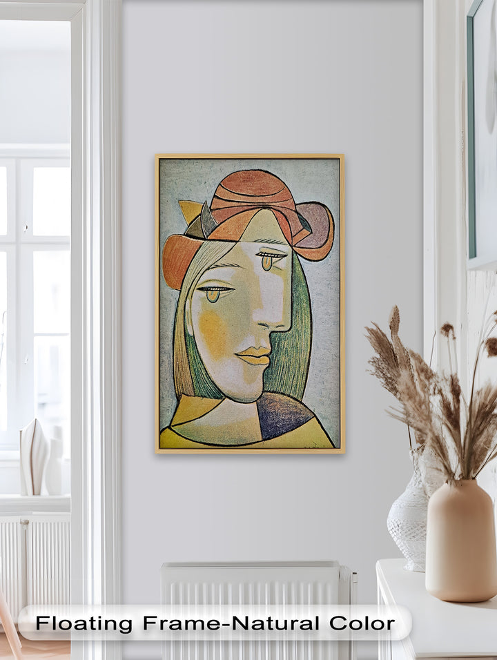 Soft Gaze of Solitude – Abstract Female Portrait Picasso Oil Painting