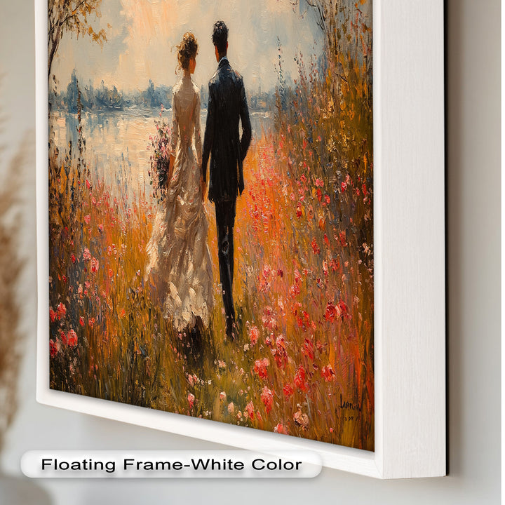 A Walk to Remember – Impressionist Couple in Blooming Field Oil Painting