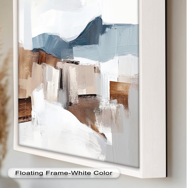 Muted Horizon Layers – Mountain Landscape Abstract Oil Painting