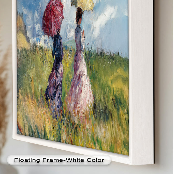 Ladies with Parasols in a Sunlit Meadow – Impressionist Oil Painting