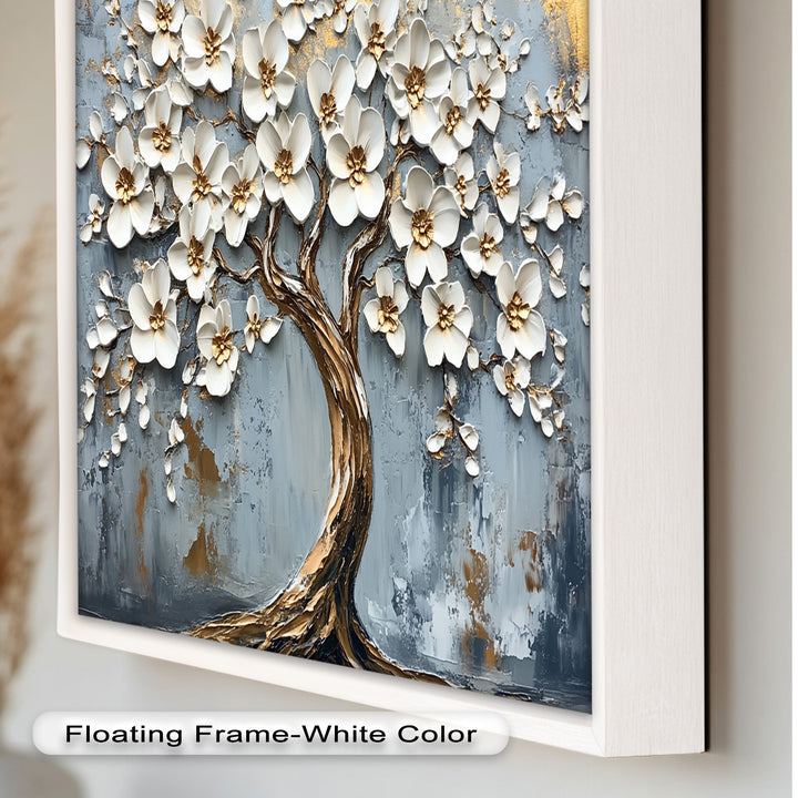 Golden Blossom Tree – Floral Oil Painting