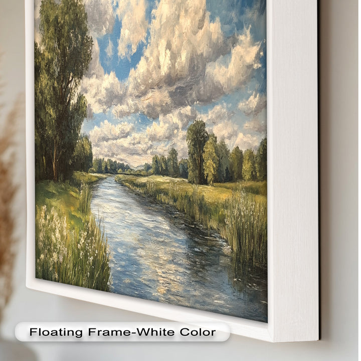 Ruhige Flusslandschaft – Moderne Natur-Ölgemälde