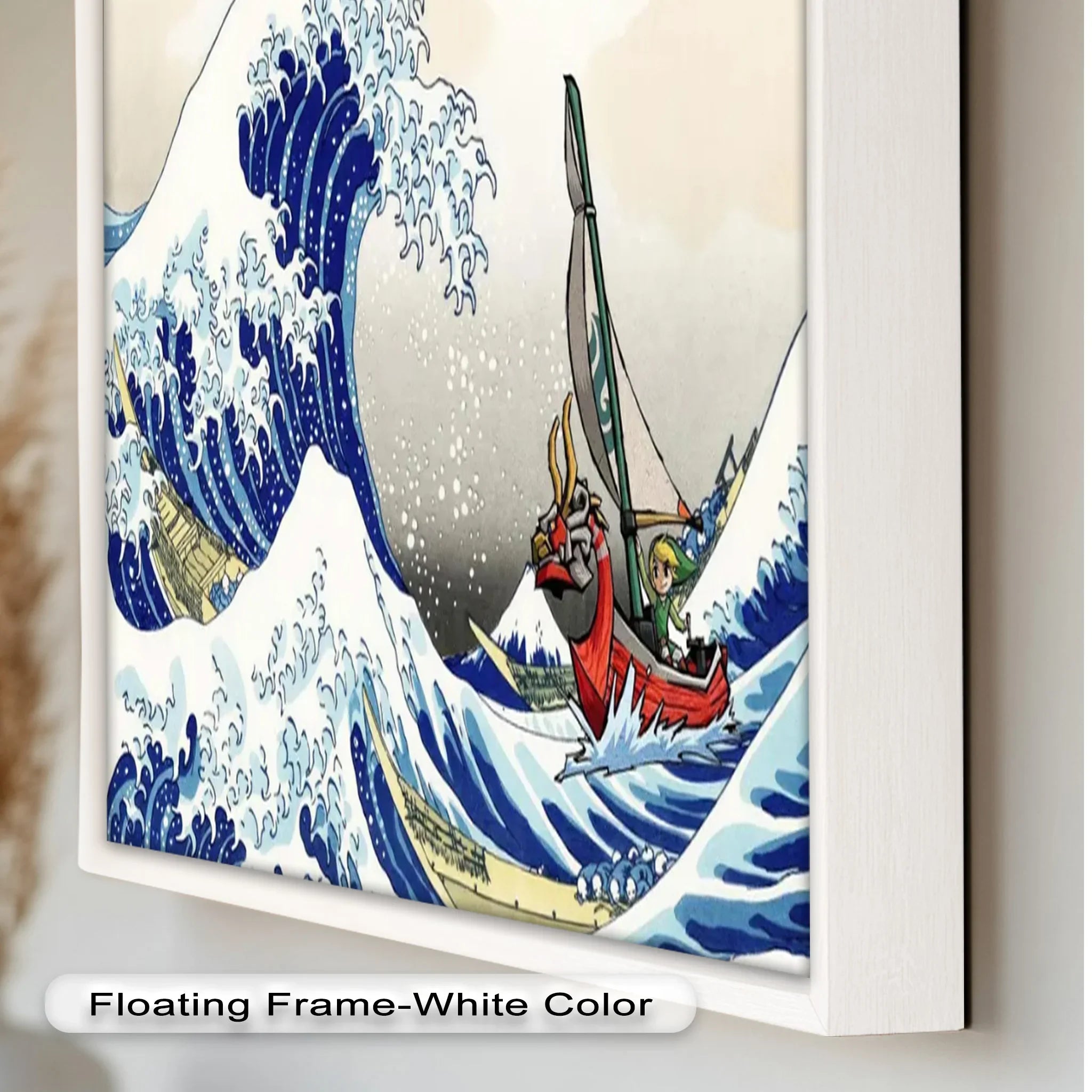 Hokusai Great Wave x Zelda Art – Japanese Pop Art Oil Painting