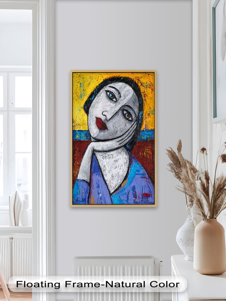 Quiet Reflection – Textured Modern Portrait Picasso Oil Painting