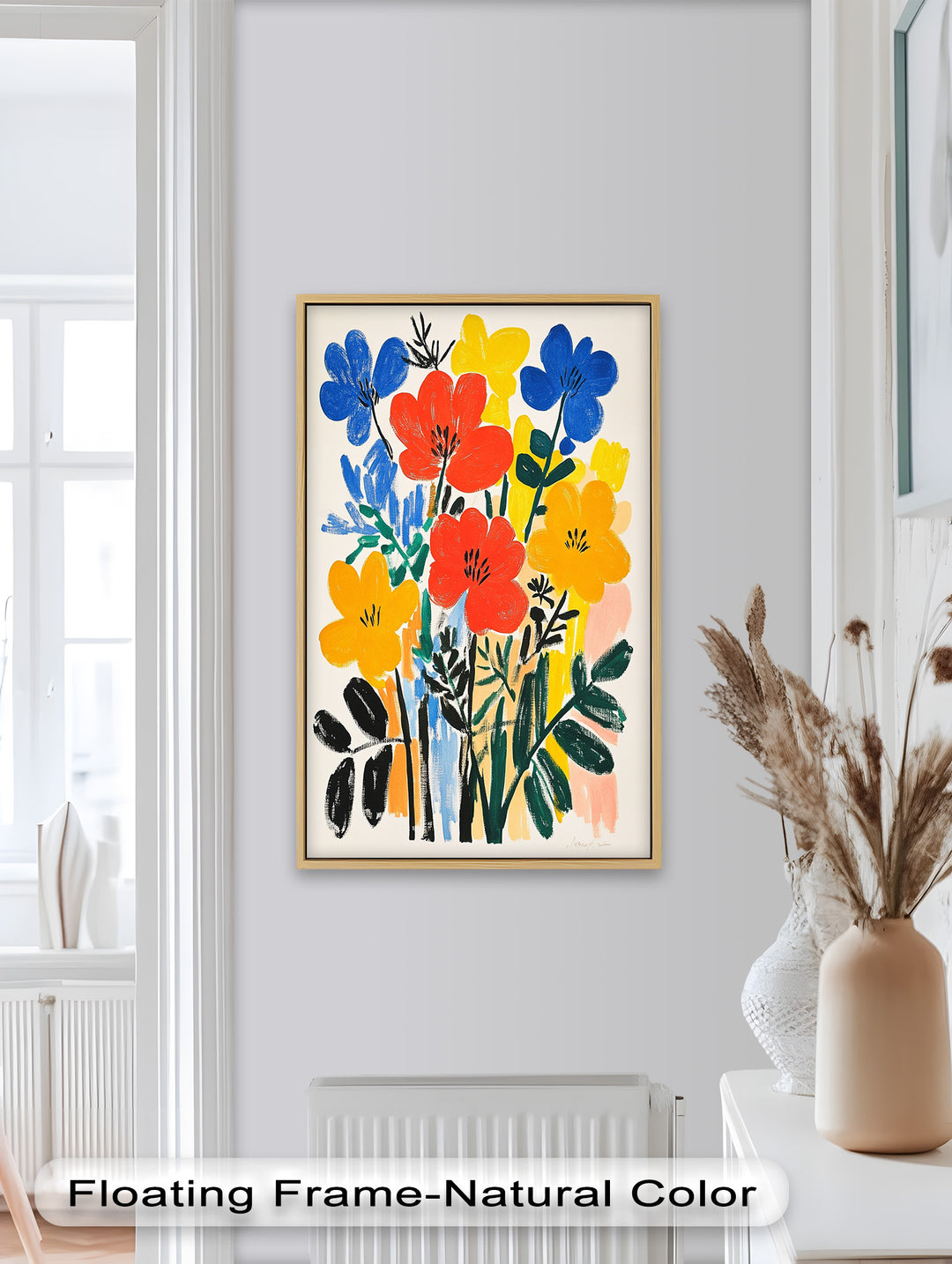 Fröhlicher wilder Garten – Fauvistisches Boho-Blumen-Ölgemälde