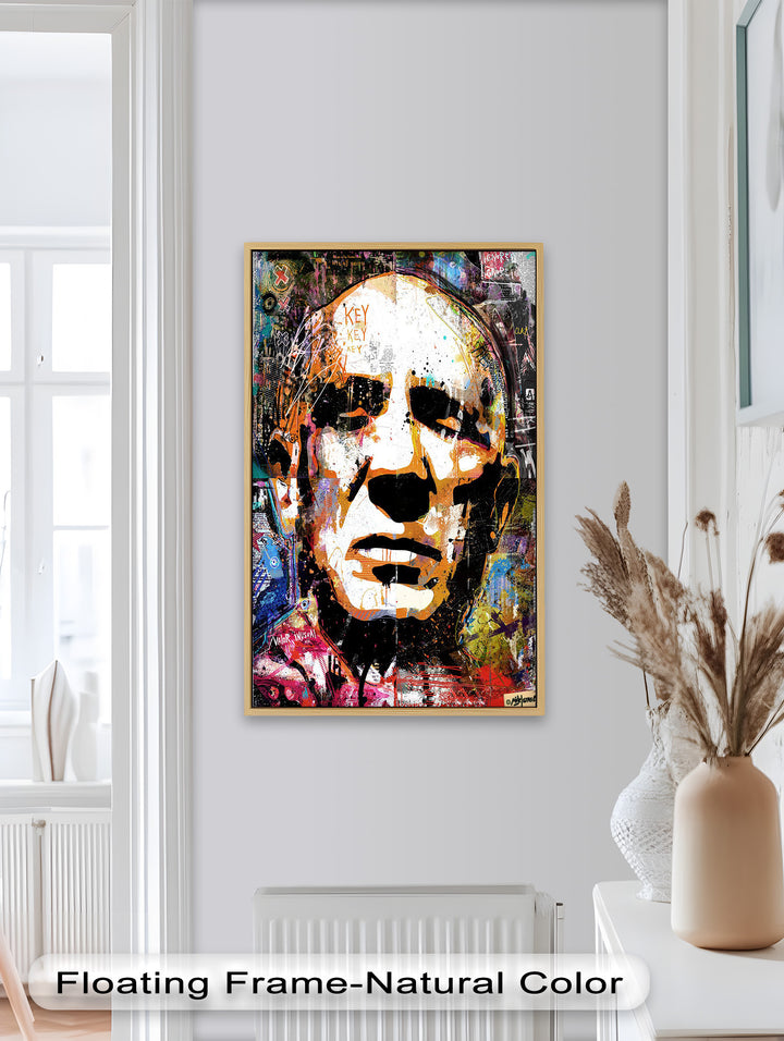 Abstract Urban Face Portrait Wall Art – Pop Art Oil Painting