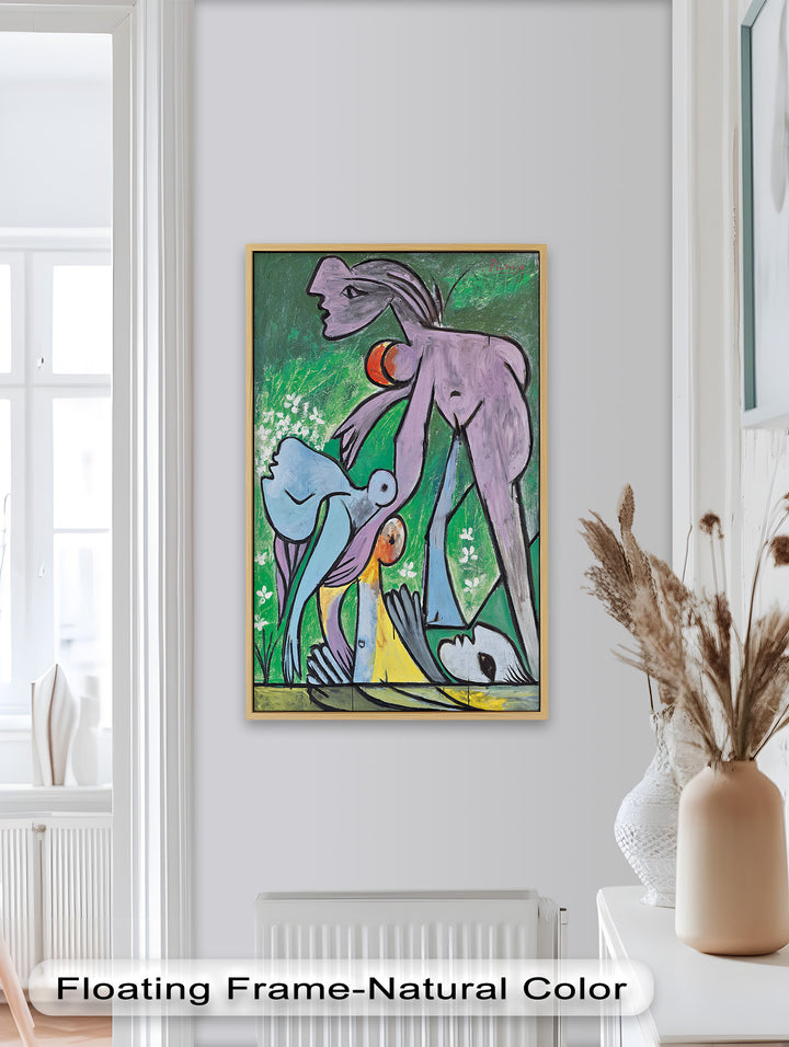 Reclining in Nature – Picasso-Inspired Abstract Nude Oil Painting