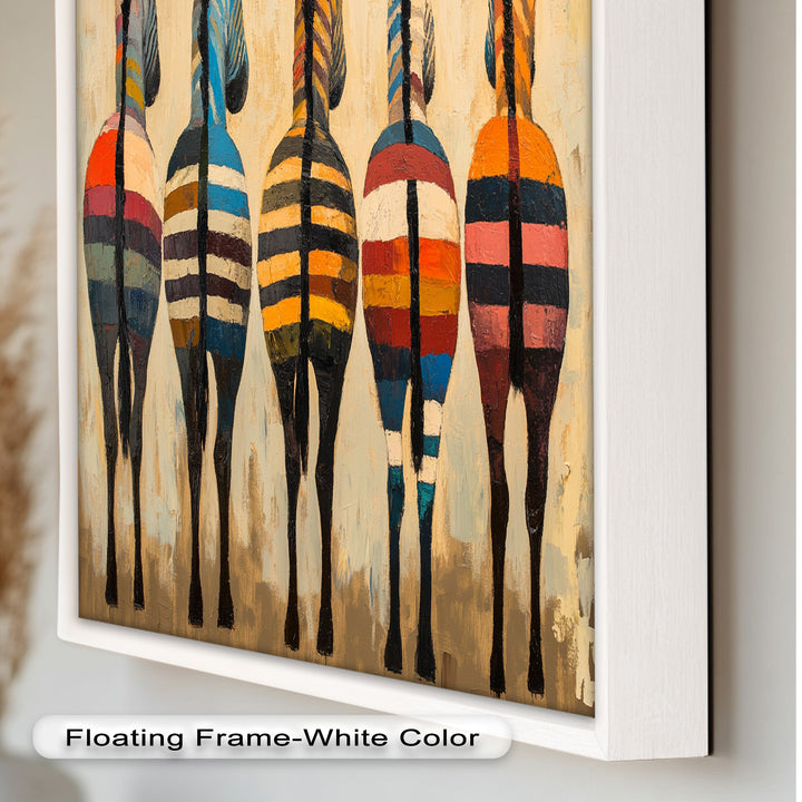 Five Colorful Zebras with Bold Stripes – Animal Oil Painting