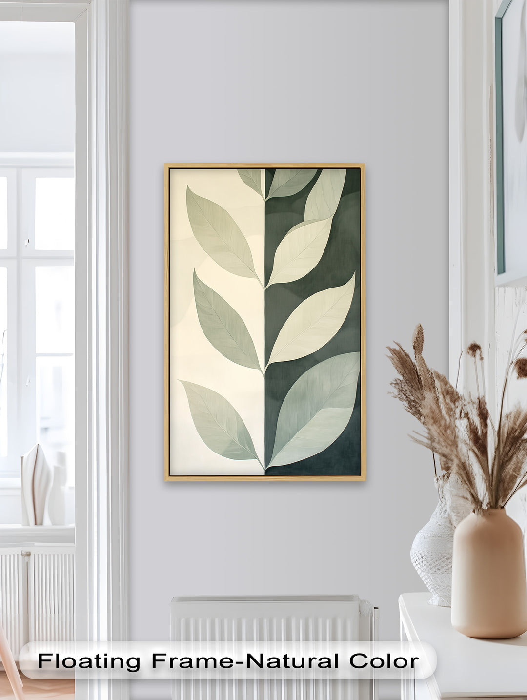 Minimalist Leaf  – Monochrome Botanical Oil Painting